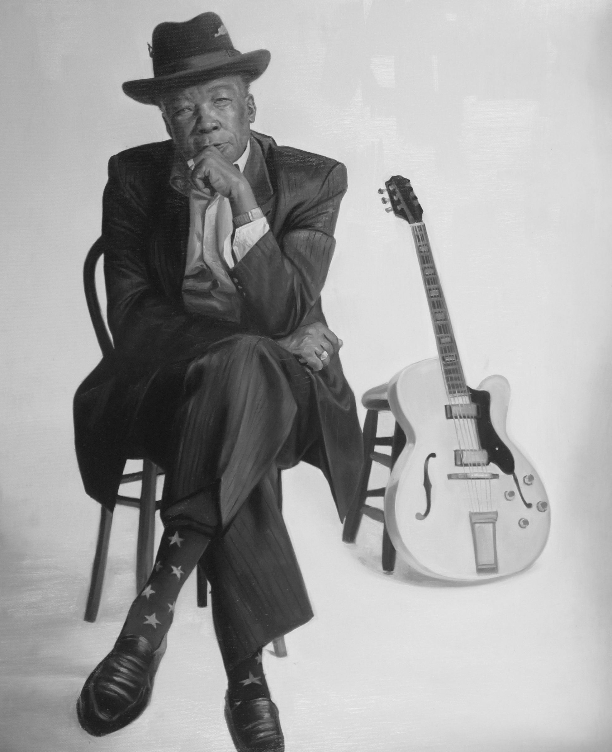 John Lee Hooker - Olieverf op Canvas - 50 x 60 cm